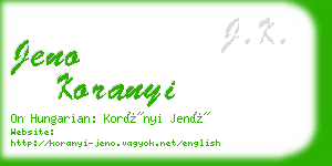 jeno koranyi business card